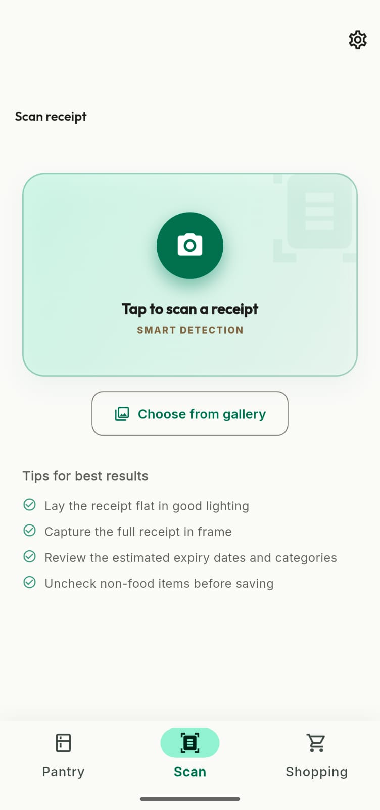 Pantry Watcher App - AI Receipt Scanner